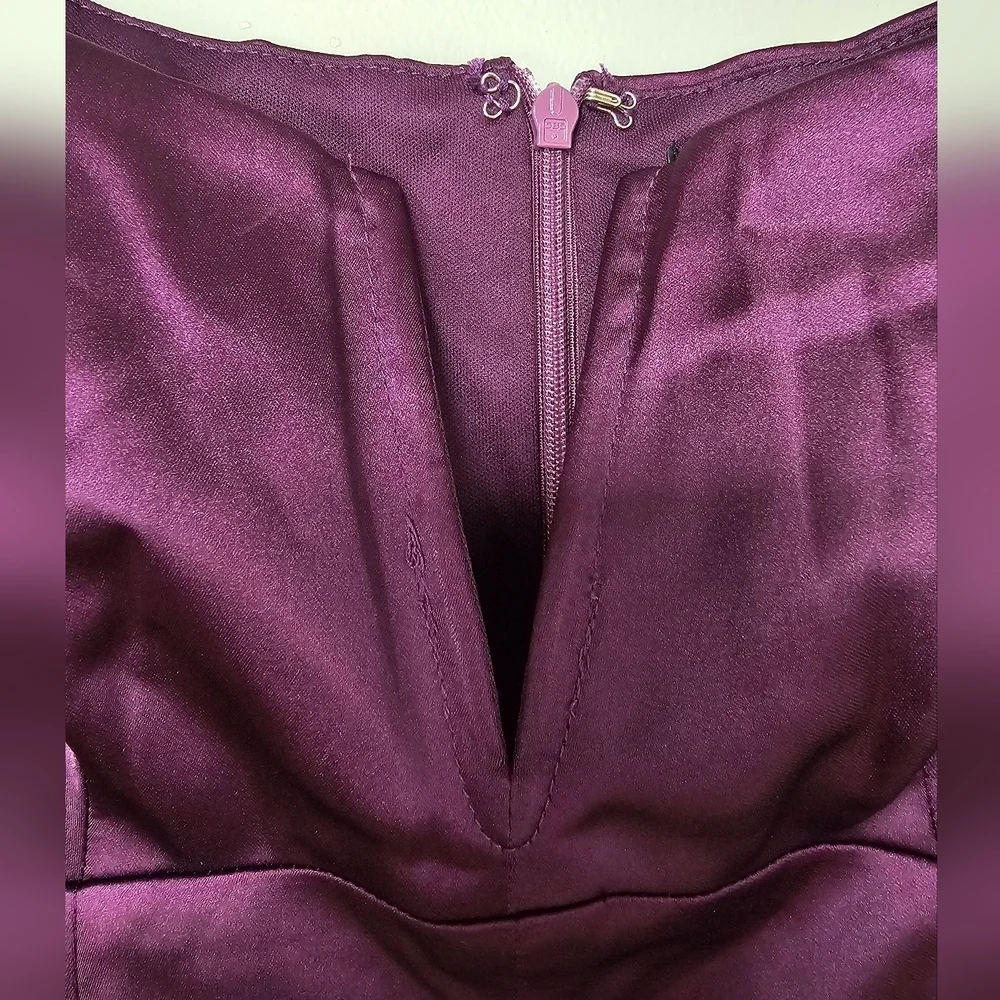 Lulus Flawless Forever Dark Purple Satin Pleated Midi Dress - Picture 9 of 13
